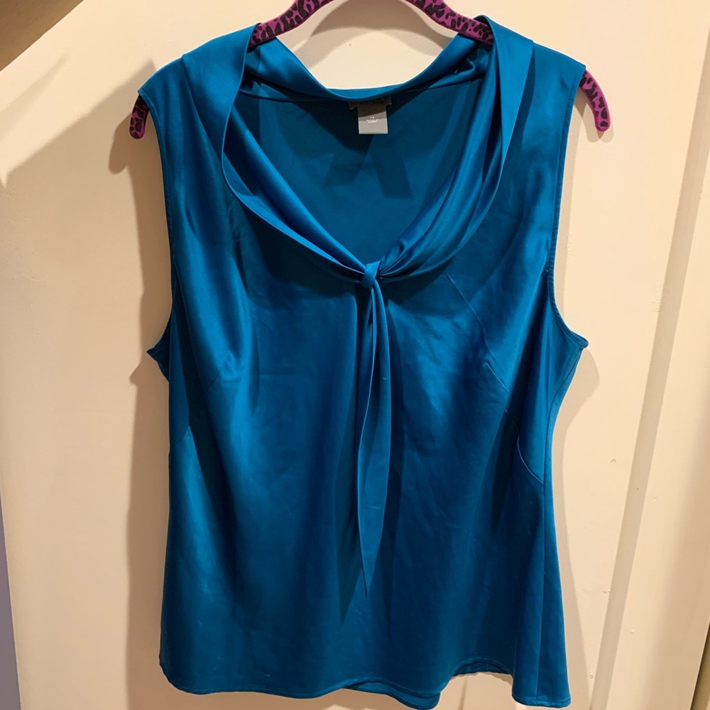 Ann Taylor Sleeveless Blouse - Teal Not Blue